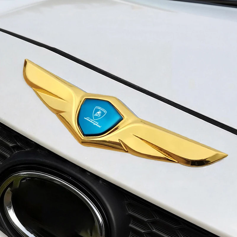 

3D Metal Sticker Metal Car LOGO Body Front Hood Angel Decoration For Lamborghini Urus Huracan Aventador Premium Auto Accessories