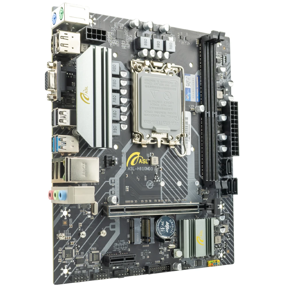 ASL H610M Micro-ATX LGA 1700 اللوحة الأم لـ Intel Core 12th 13th 14th Gen CPU DDR5 NVMe M.2 USB 3.2 PCIe 4.0 GbE LAN #3