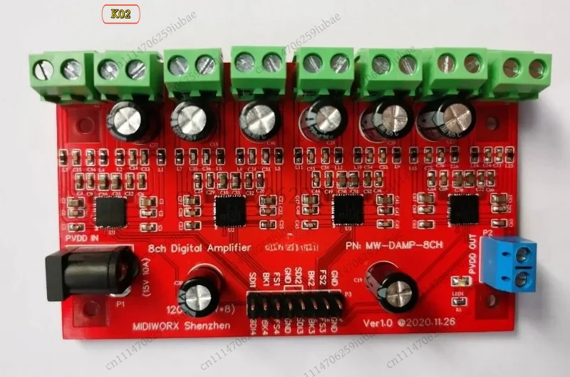 df 8 Channel Bluetooth Class D Power Amplifier Board 200W DSP Ssm3582 Audio Module