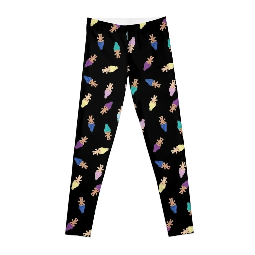 

Lots of Lucky Trolls Black Leggings Leginsy push up Sweatpants Womens Leggings
