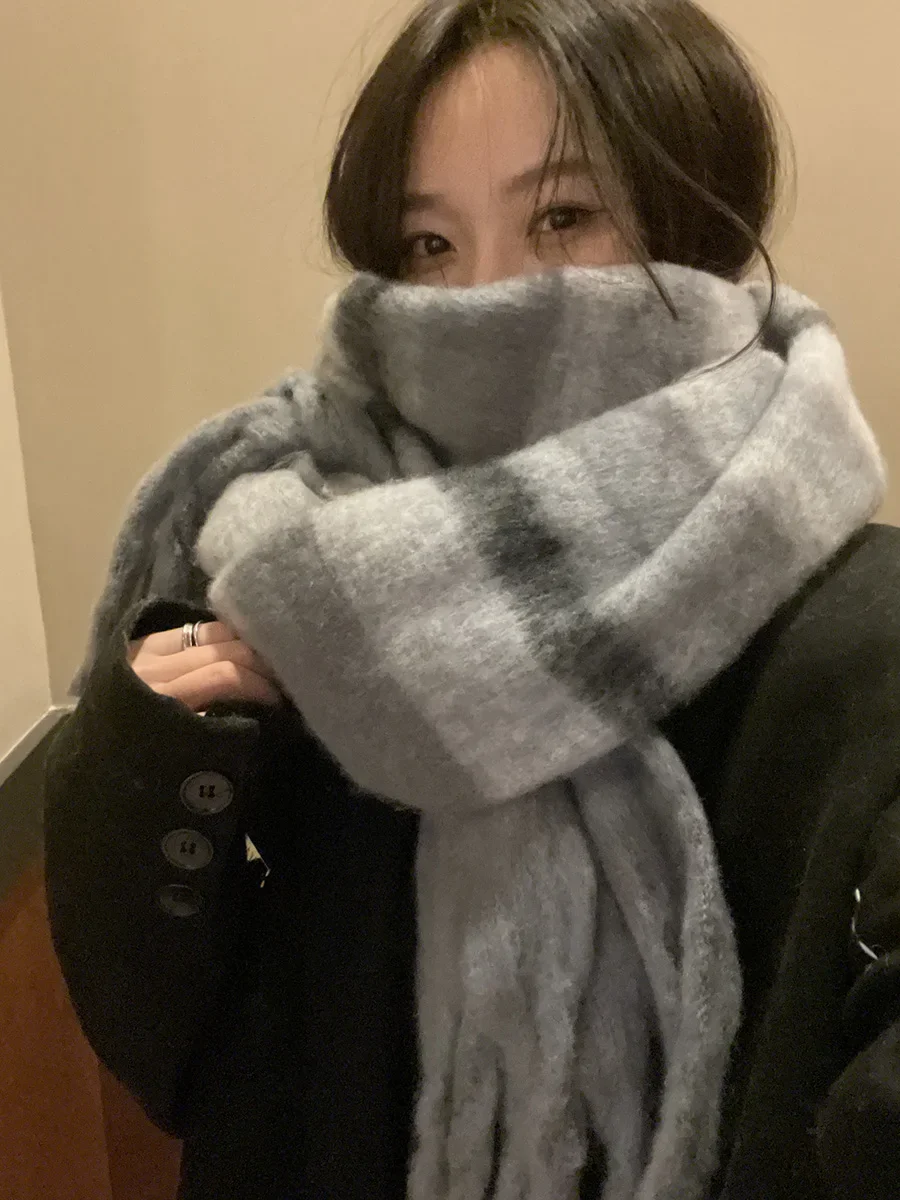 

Утолщенный шарф для девочек 2025 года — зимний холодостойкий теплый воротник в корейском стиле, универсальная высококачественная повязка на шею из искусственного кашемира