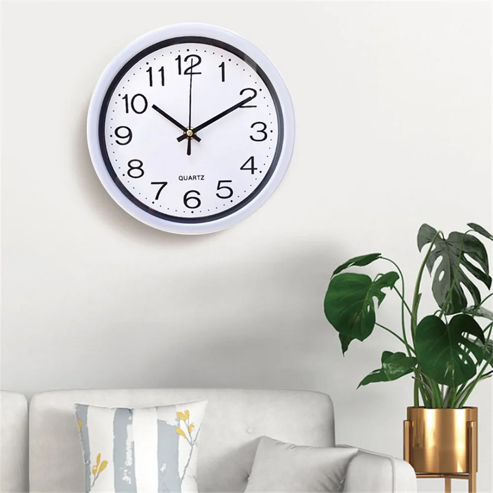 Minimalist Small Wall Clocks With Frame Transparent Plastic Candy Colors Mute 20cm Hanging Watch Clock Living Room Home Decor