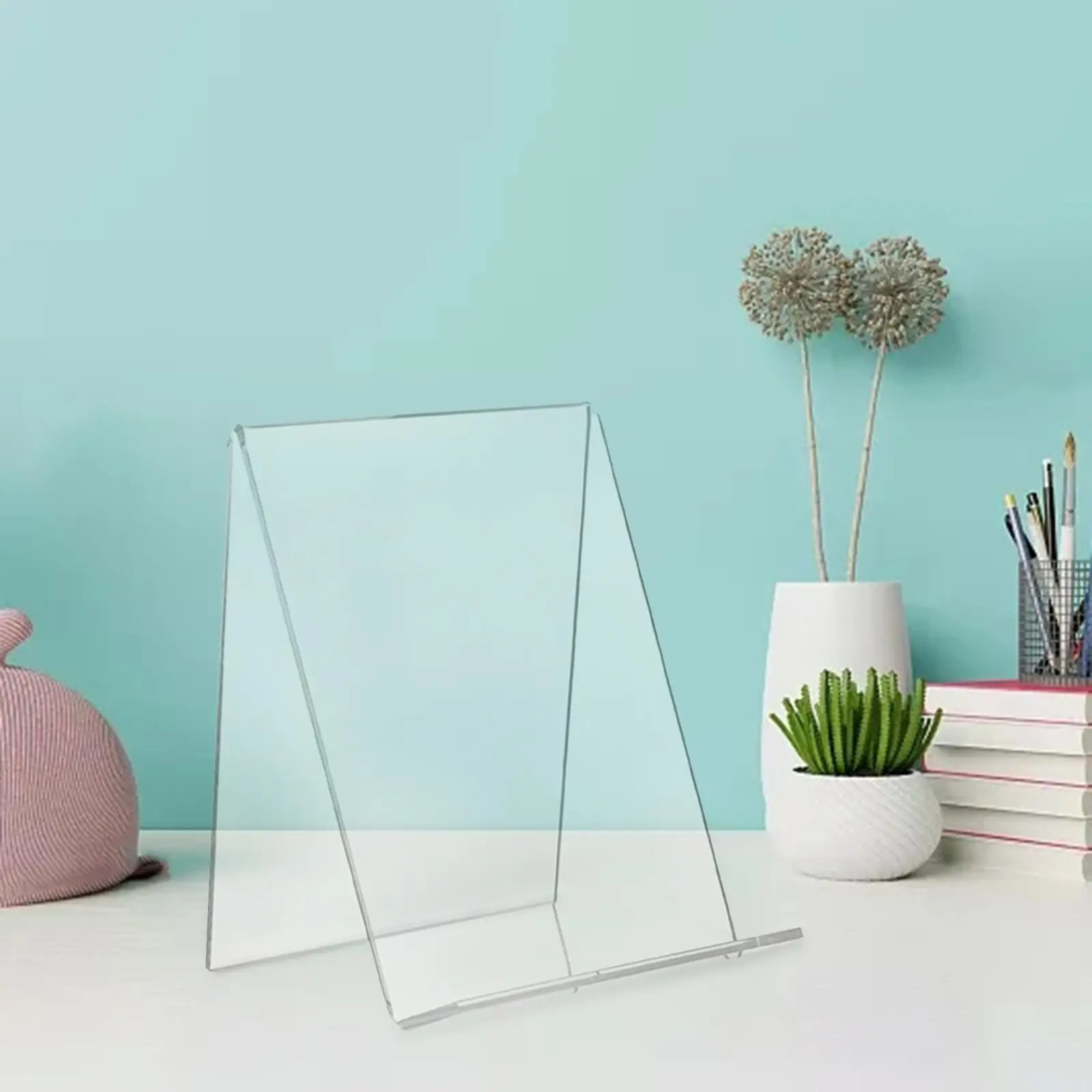 2-6pack Display Easel Desktop Organizer with Ledge Book Stopper for Stationery image 2