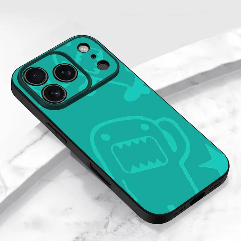 Etui na telefon D-Domo-kun Japan do iPhone'a 17, 16, 15, 14, 13, 12, 11, Pro, Max, Plus, E, Air, Mini, czarne etui ochronne