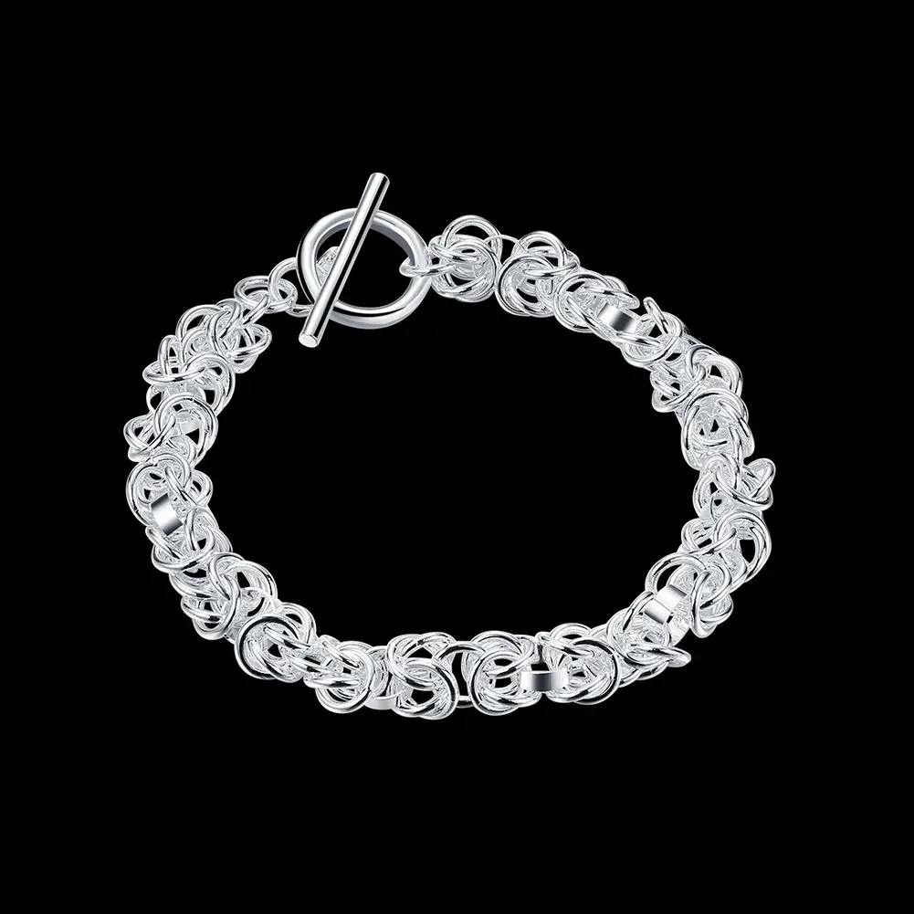 

Charm Hot 925 Sterling Silver Bracelets for Women Man Delicate Circle Chain Lady Wedding Party Christmas Gift Fashion Jewelry