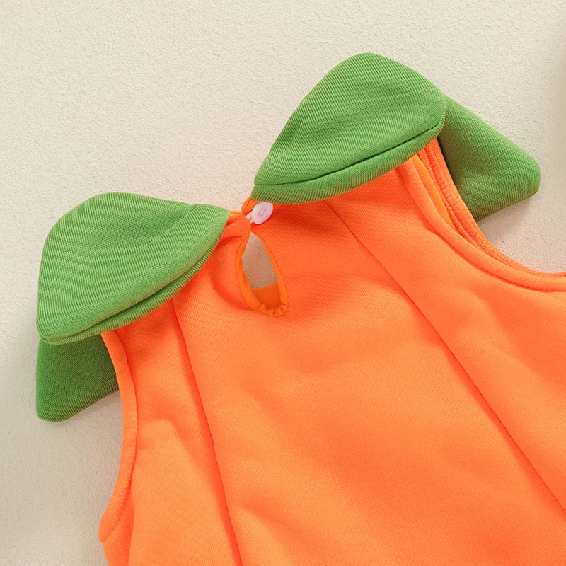 Newborn Baby Girls Boys Halloween Pumpkin Costumes Pumpkin Romper Bodysuit Hat Socks Halloween Outfits