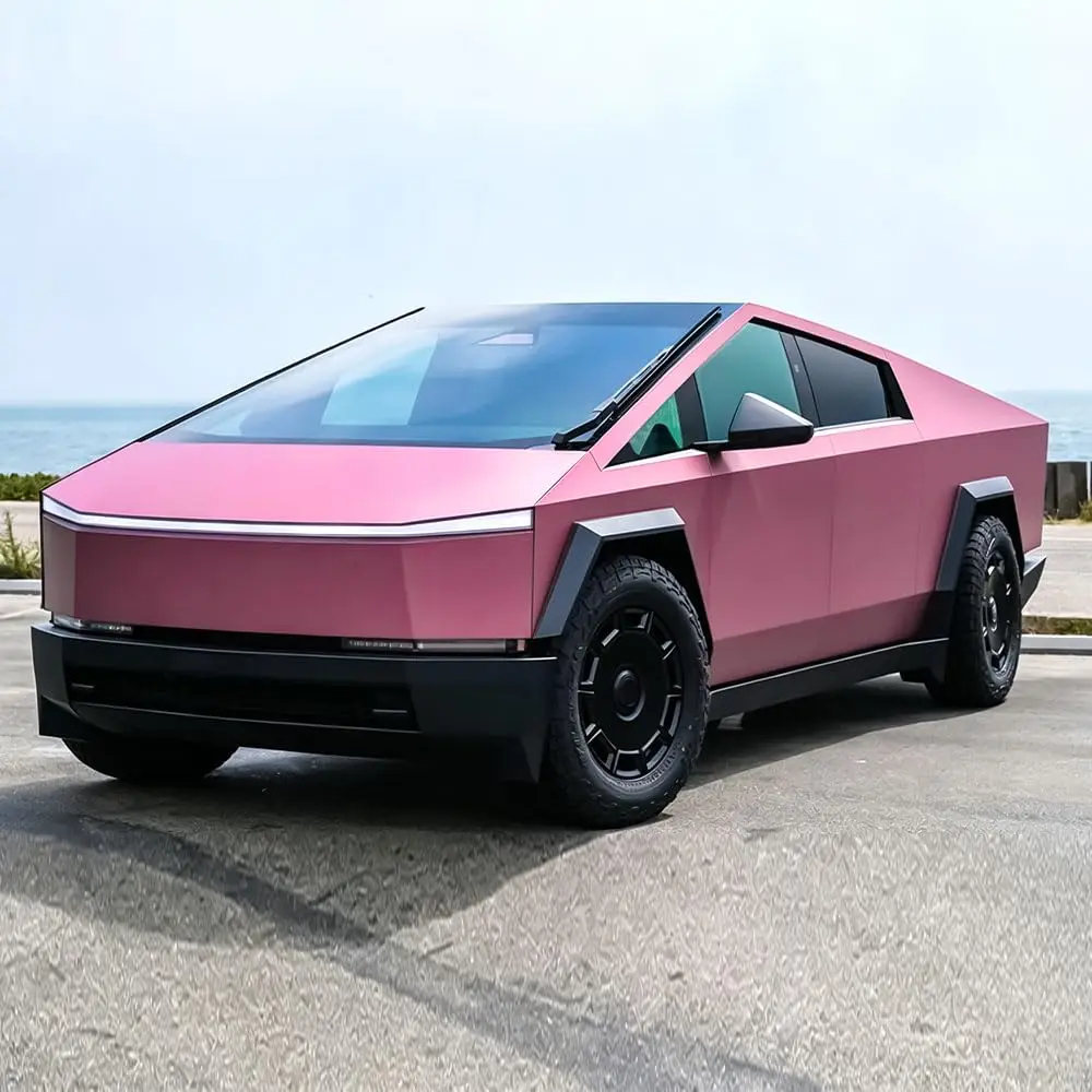 For Tesla Cybertruck 2024-2026 DIY Matte Cherry Blossom Powder Precut Color Change Paint Protection Wrap Film PVC Accessories