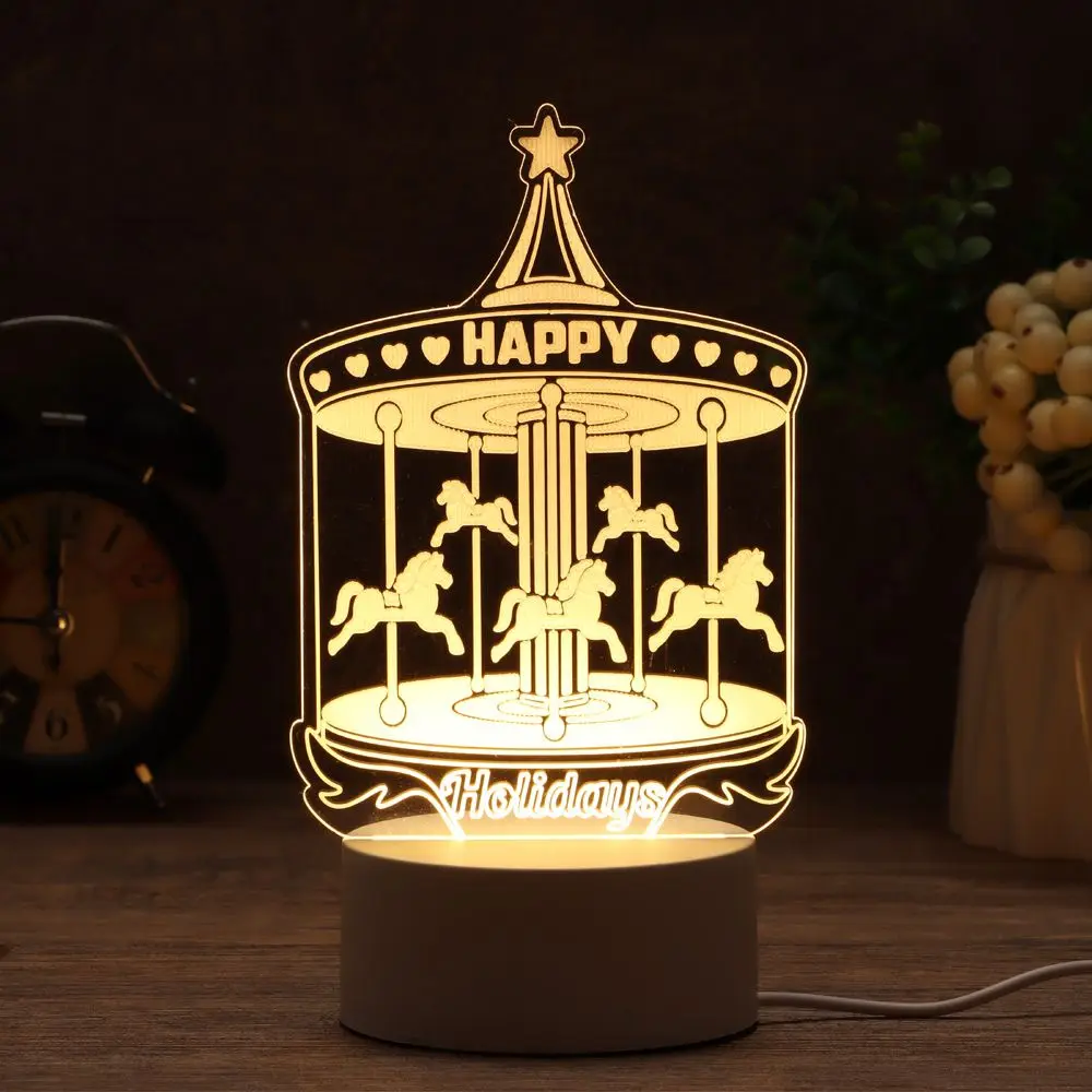 اللمس البصرية ديكور المنزل كابل يو اس بي أرنب القلب الحب مضيئة مصباح ثلاثية الأبعاد LED ضوء الاكريليك LED أضواء ليلية #5