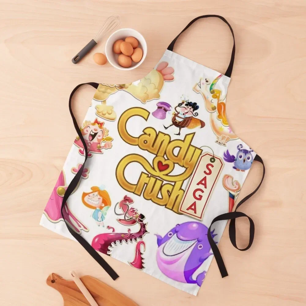 Candy Crush Saga Design Apron work gowns for women cleaning Bib For Kitchen Apron