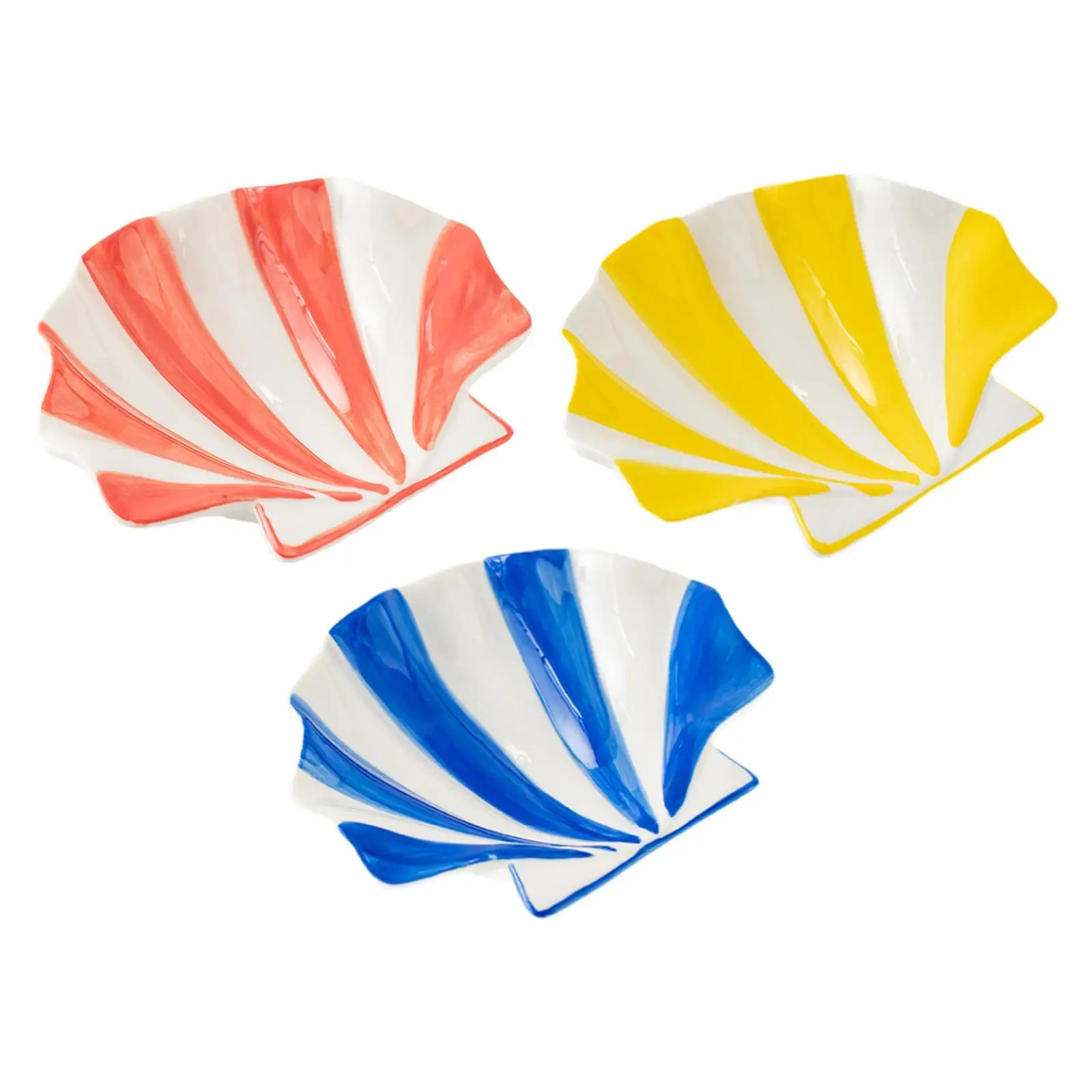 Ceramic Shell Shaped Ceramic Shell Shape Trinket Tray Gloss Glazed Large Fruit Kitchen Plate for Gift