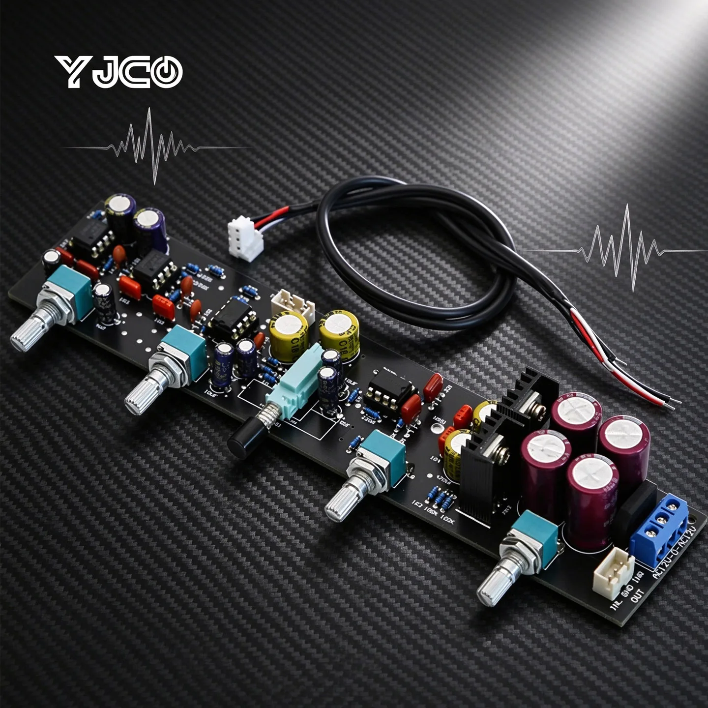 YJCO A6 HIFI Preamplifier Tone Control Board with Bypass Function JRC2068DD LM833 Dual Op‑Amp AC12‑15V Audio Preamp Board