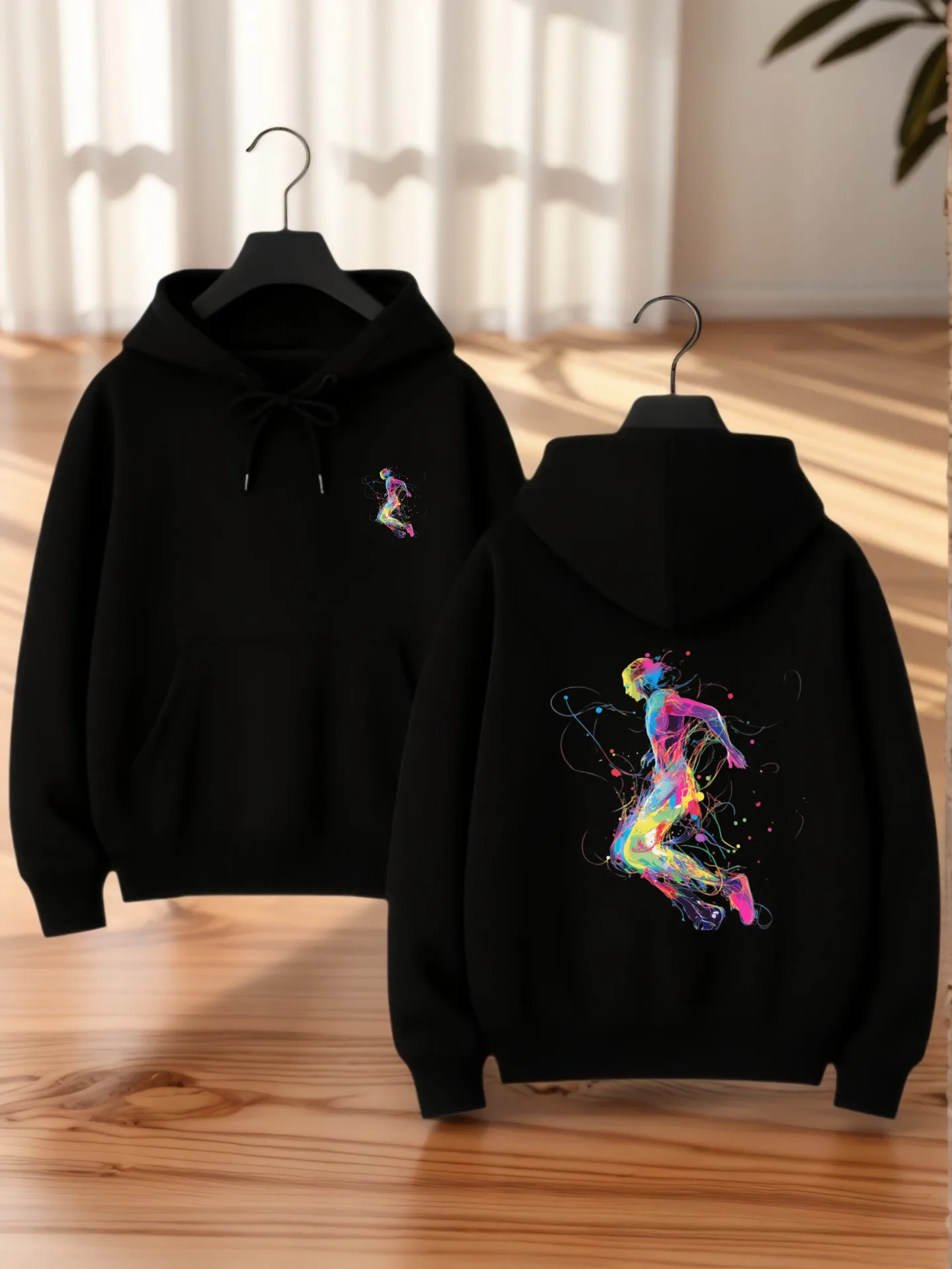 

Floral Graphic Essential Hoodie, Aesthetic Style, Soft Fabric, Casual Everyday Wear, for Women