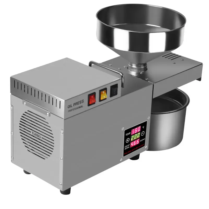 New 220V/110V Stainless Steel oil press machine,cold oil extractor Flax sunflower olive oil presser，S9S images - 6