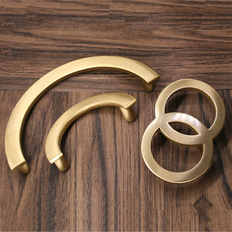 Beicai Solid Brass Circle Handles For Furniture Cabinet Pulls Drawer Cupboard Kitchen Handle Door Handle Gold Knobs Hardware
