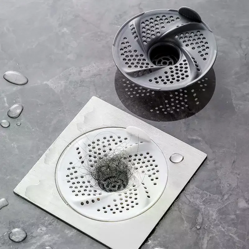 3PCS Bathroom Shower Drain Hair Catcher Rotatable Sink Drain Filter Anti-Clog Anti-Odor Floor Drain Cover Hair Stopper