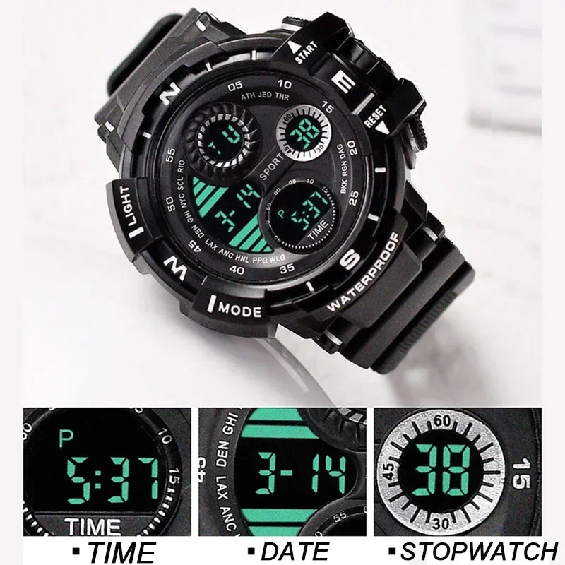 Military Digital Watch for Men Outdoor Men\'s Sports Watches Clock Waterproof Luminous Chronograph Student Electronic Wristwatch