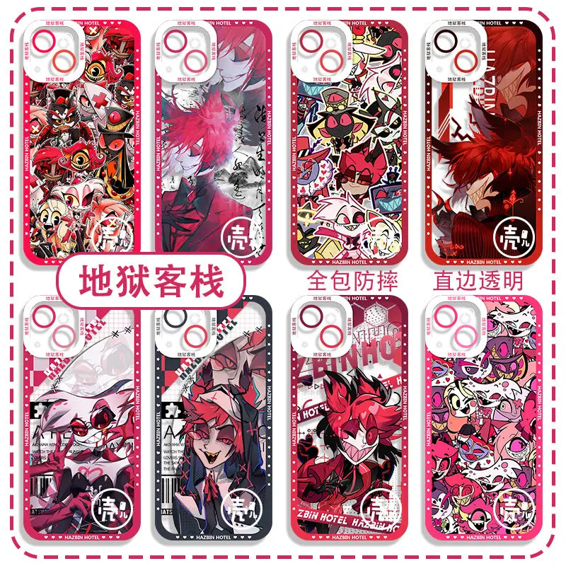 Alastor Angel Dust for Phone Case Anime cartoon game for IPhone12 13 14 15Pro Max Fashion Full Lens Protection Cover Accessories