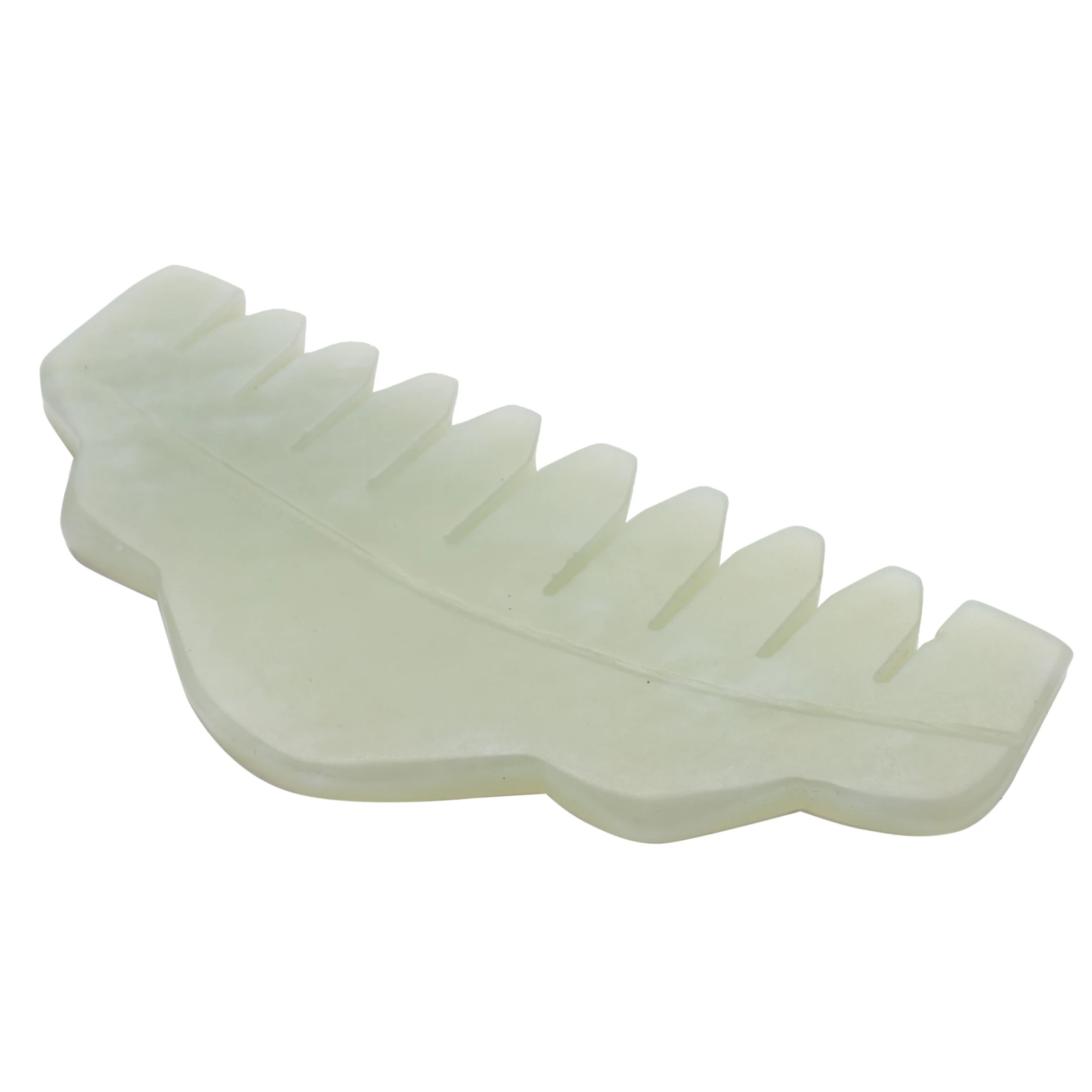 AEE4-Traditional Nature Jade Comb Massage Spa Acupuncture Head Therapy Trigger Point Treatment On Head Gua Sha Board