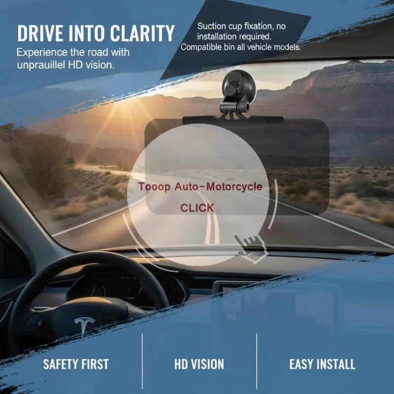 Car Anti-Glare Driving Mirror Anti-UV Block Strong Sunlight Vehicle Sunshade for Family Cars