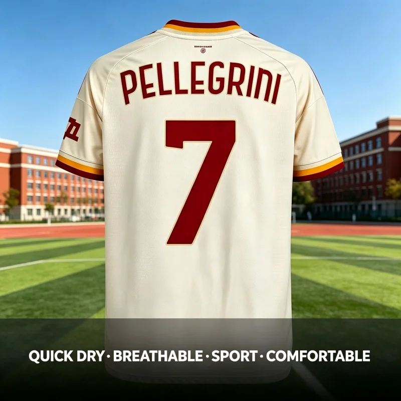 Camiseta de Fútbol Roma Temporada 2026_27, Pellegrini # 7 Camisetas de Jersey, Sudadera de Secado Rápido para Entrenamiento de Verano para Hombre, Modelo para Padres e Hijos