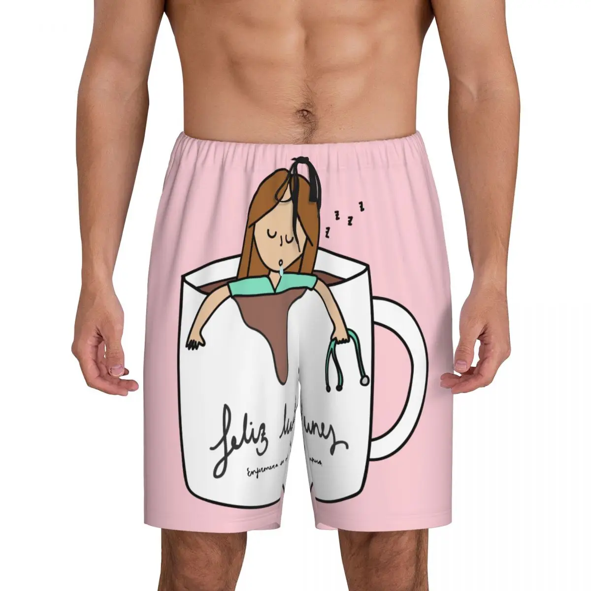 

Custom Print Men Enfermera En Apuros Pajama Bottoms Student Nurse Medical Medicine Sleepwear Pjs Sleep Shorts with Pockets