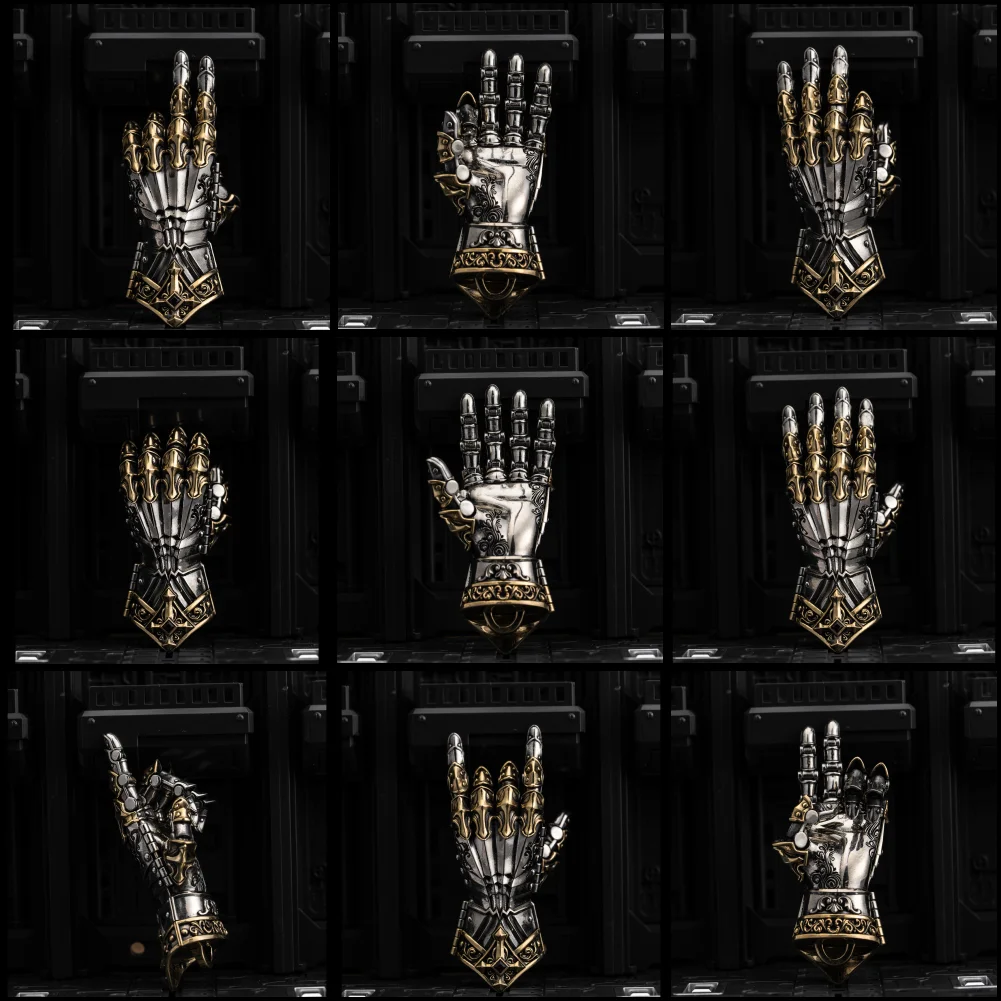 COPPERTIST.WU Armored Mechanical Hand Pendant Articulated Fingers Medieval Jewelry for Collection, Wear or Display