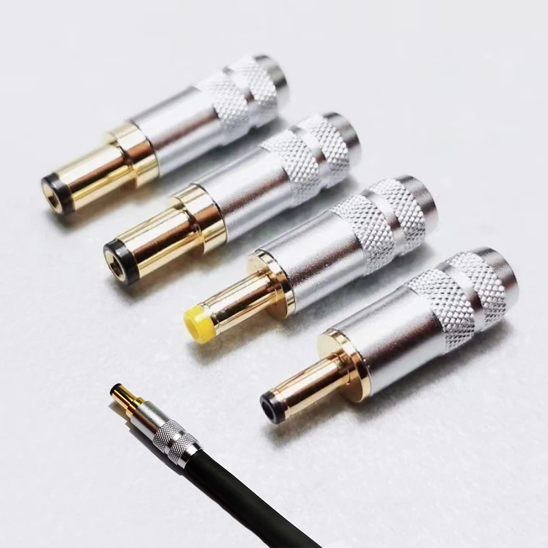 Wysokiej jakości miedziane złoto 5,5 x 2,5 5,5 x 2,1 4,0 x 1,7 3,5 x 1,35 mm DC Power Jack Wtyczka męska Metalowe złącze Adapter