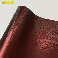 Romanee Red Hex Diamond Carbon Fiber Vinyl Car Body Wrap Film Stickers Air Bubble Free For Vehicle Motorcycle Bicycle Styling