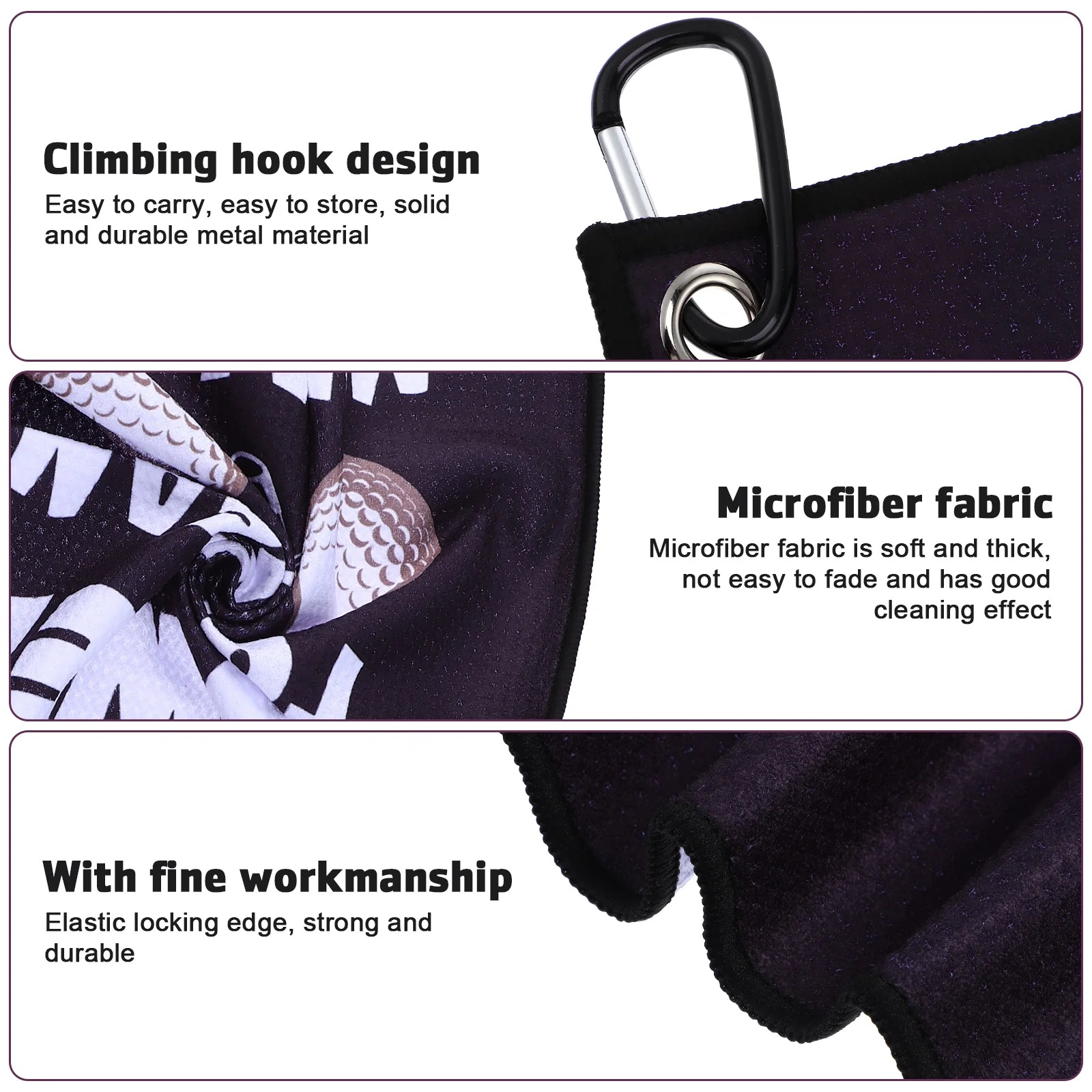 Serviette de golf en microcarence IkBooks pour hommes, nettoyeurs de golf, accessoires