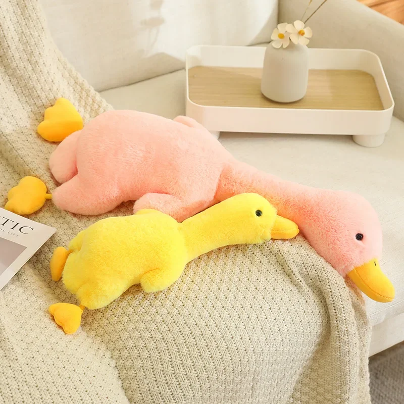 Cute Duck Plush Toys Kawaii Huge Duck Pressing Will Make A Sound Sleep Pillow Soft Stuffed Animal Goose Doll Birthday Gift