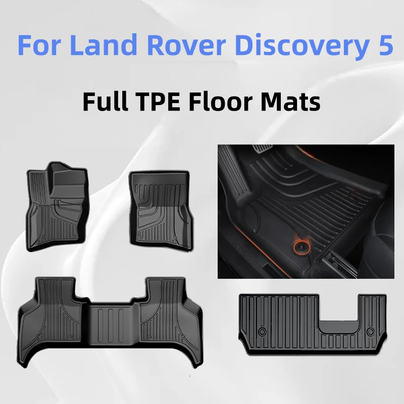 

For Land Rover Discovery 5 2017-2025 TPE Car Floor Mats All-Weather Foot Mats Odorless Pad Tray Trunk Mat Interior Accessories
