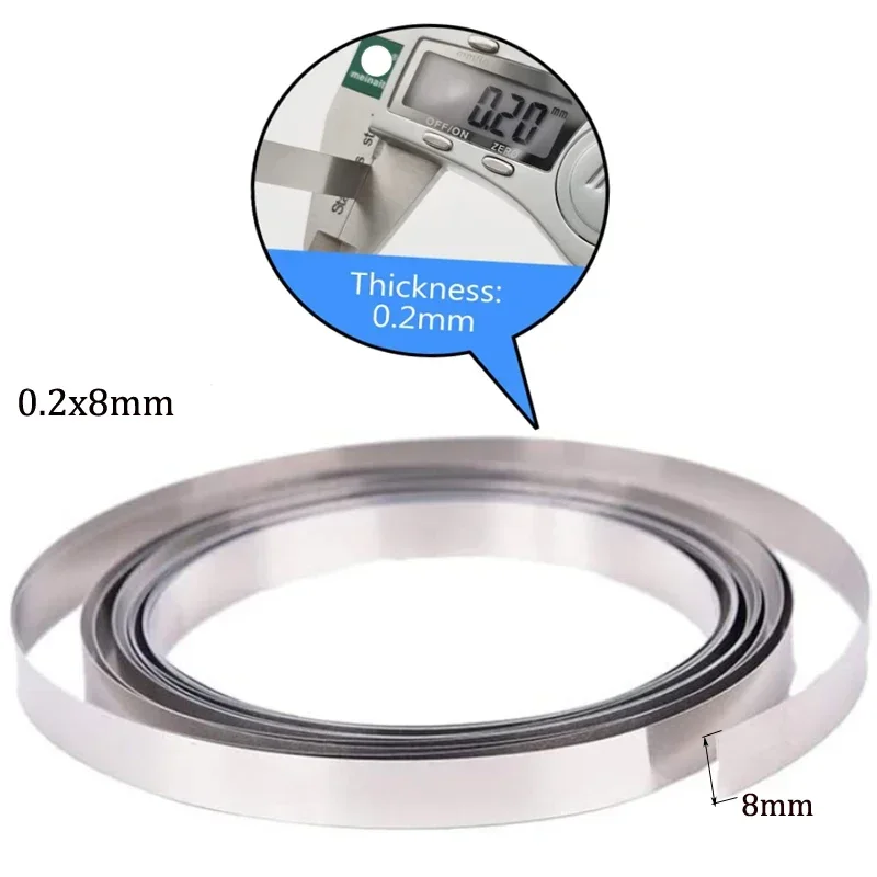 2/3/5M/Roll 18650 Li ion Battery Nickel Plated Steel Belt Strip Connector Spot Welding Machine 10x0.15/5x 0.1/8x0.15/8x0.1 mm