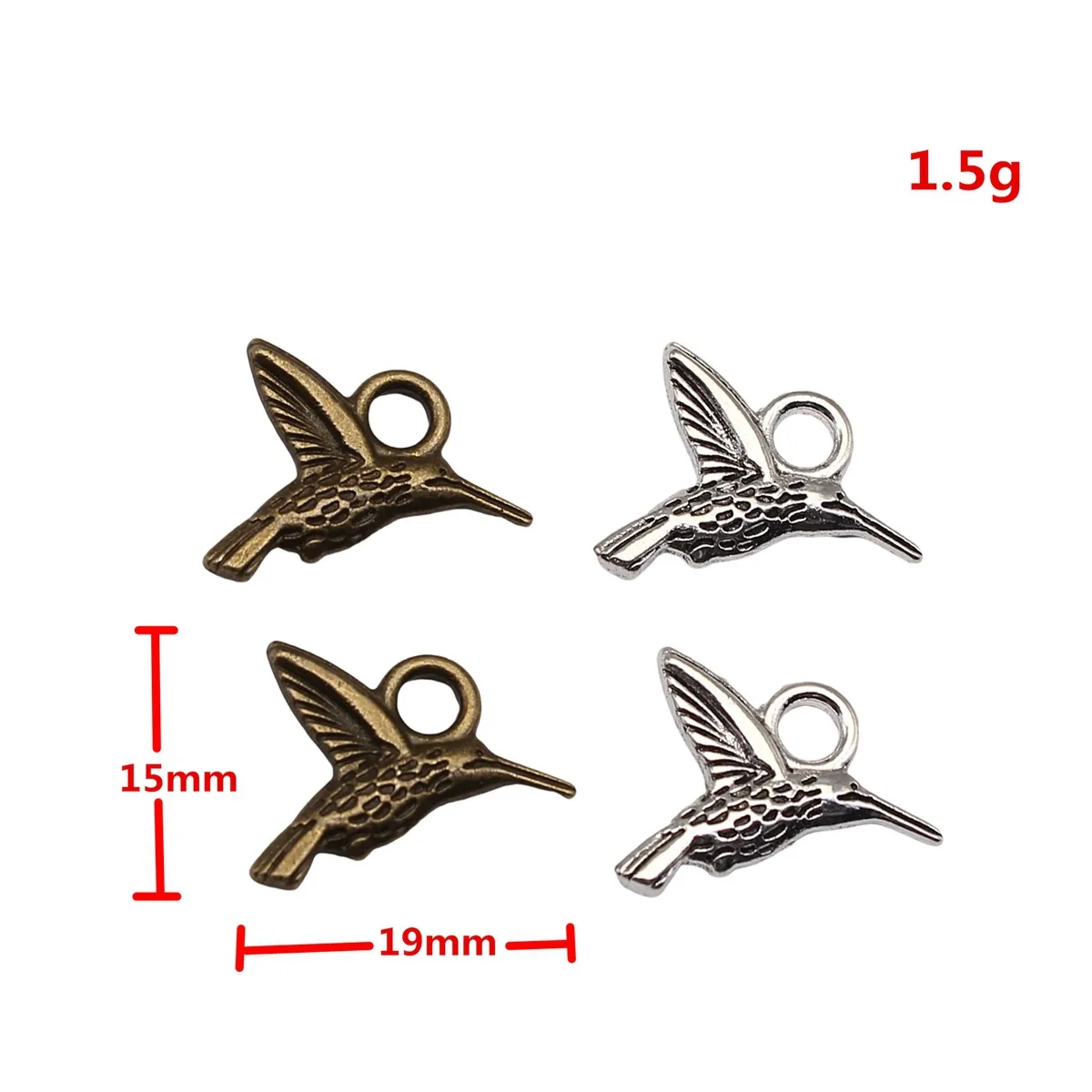 Hollow Hummingbird Charm Birds Pendant Alloy Charms For Bohemian Floral DIY Bracelet Necklace Charms Supplies For