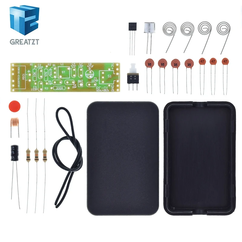 FM Frequency Modulation Wireless Microphone Module 70-110MHz 1.5V Transmitter Board Parts Kits Electronic Suite + Shell DIY Kit