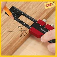 ABCY-Woodworking Precision Pocket Ruler Aluminum Alloy Slide Ruler Inch & Metric T-Type Scribing Ruler Square Layout