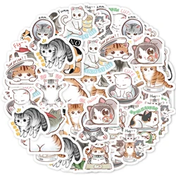 46pcs Cute Kitten Stickers for Notebook, Water Bottle, Suitcase, DIY, Back-to-school Season, Valentine's Day, Kids Stickers