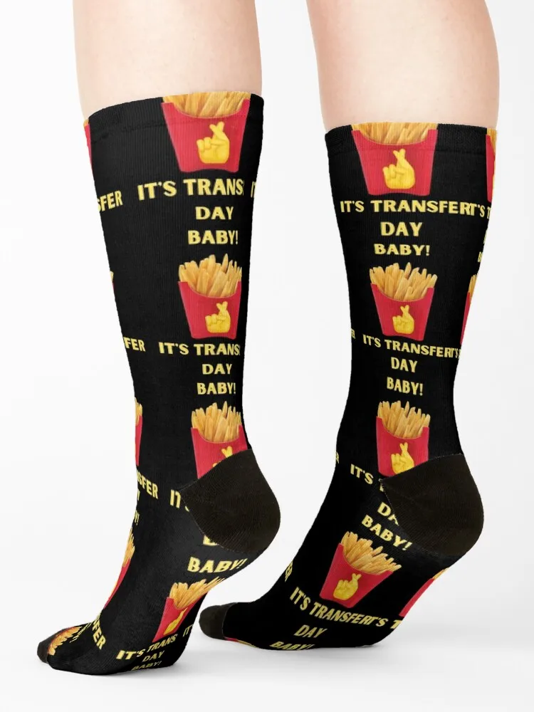 IVF embryo transfer day - french fries tradition - PUPO. lucky fretility clinic tshirt Socks Running Run Socks Male Women\'s