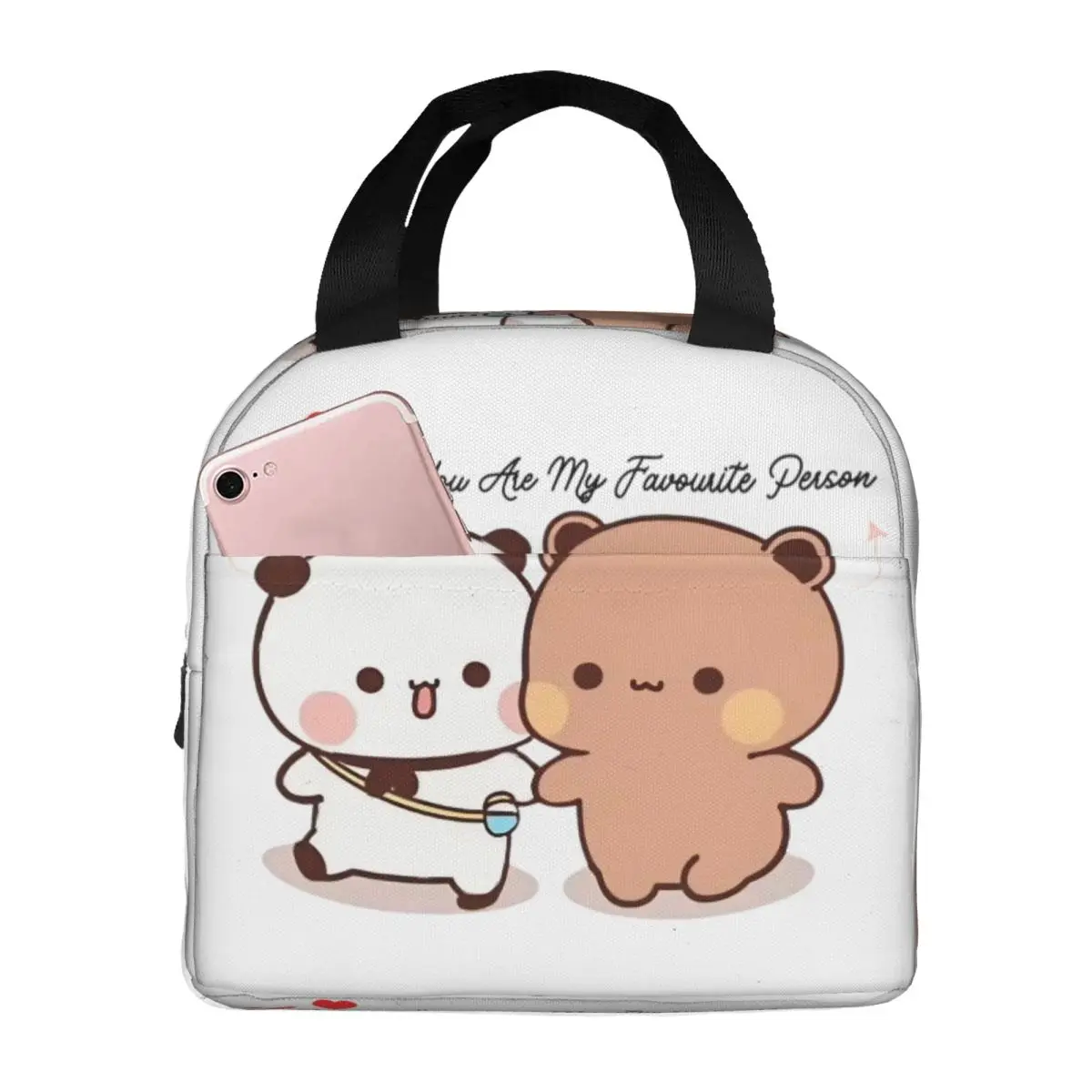 Bubu Dudu Panda And Brownie Bear Couple Thermal Insulated Lunch Bag Women Resuable Lunch Container for Picnic Storage Food Box
