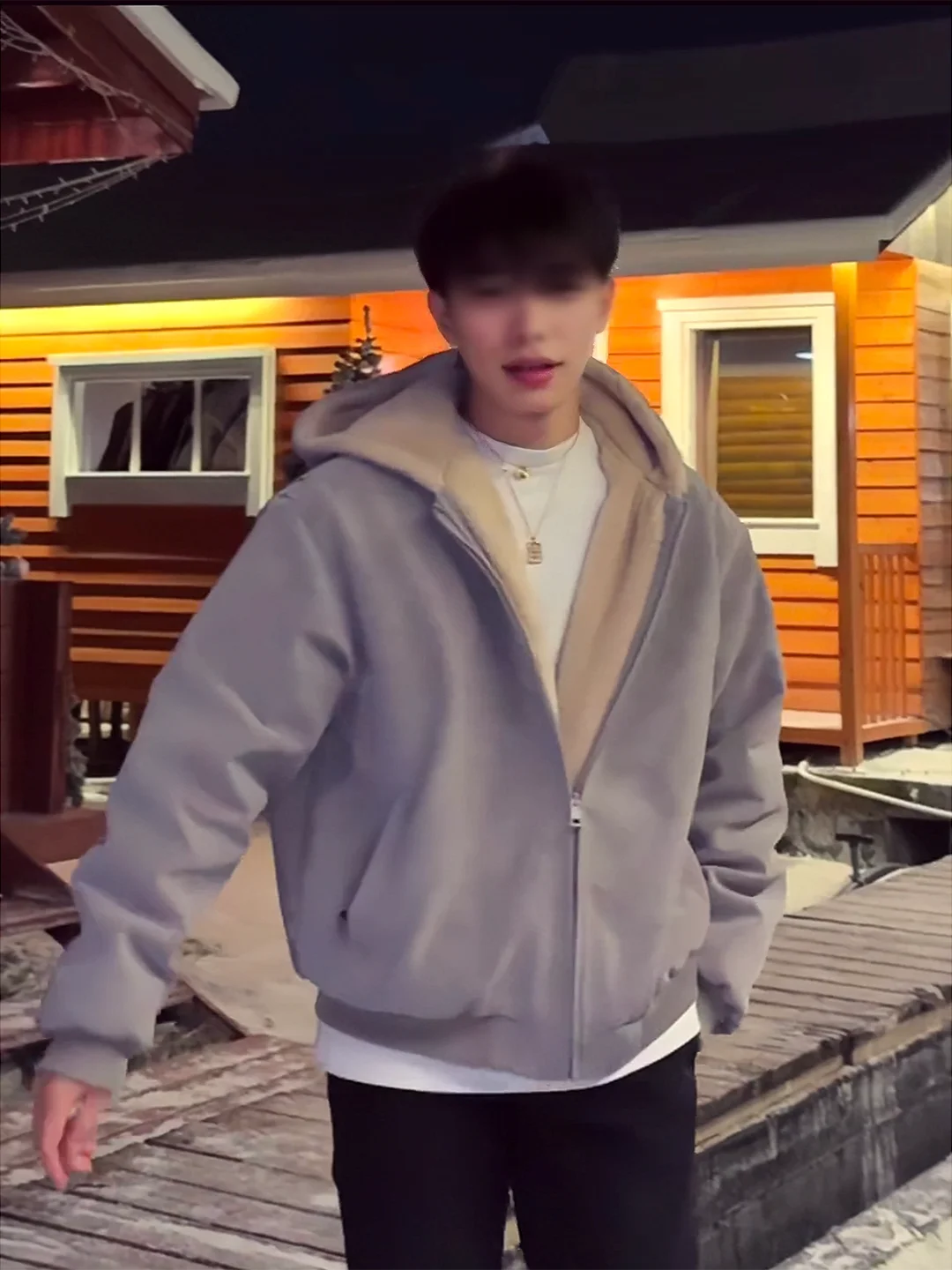 

ay Faux Rabbit Fur Hooded Jaet Thiened Warmth Men's Cotton Coat Autumn Winter Outerwear Mountain Eagle Cotton Jaet