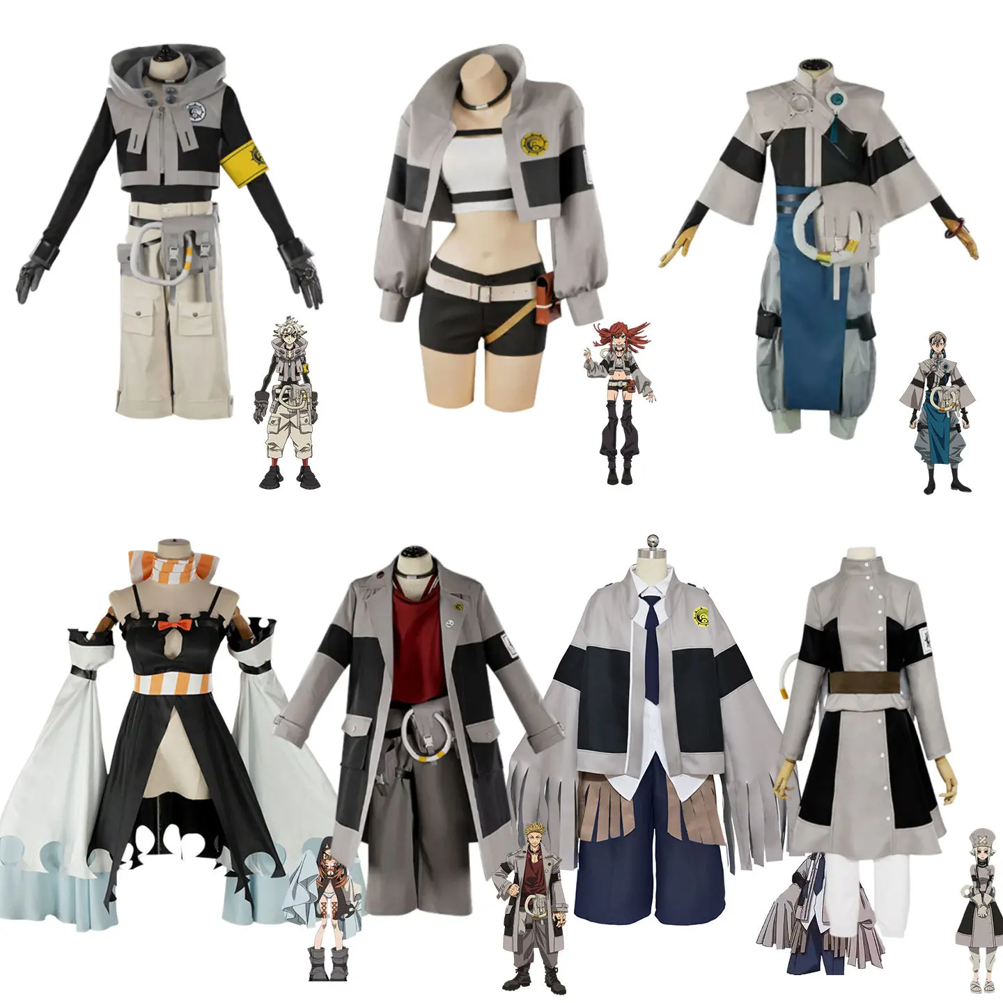 

GACHIAKUTA Ludo Engi Zanka Riyo Tamuji Riyuu Cosplay Costume Team Uniform Full Set for Women Men Halloween Party Comic-Con Suits