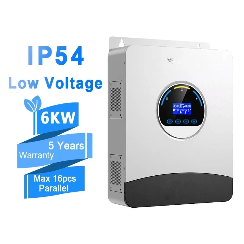 Ip54 hybrid inverter 6KW solar inverter with MPPT controller 6000W output frequency off-grid hybrid inverter