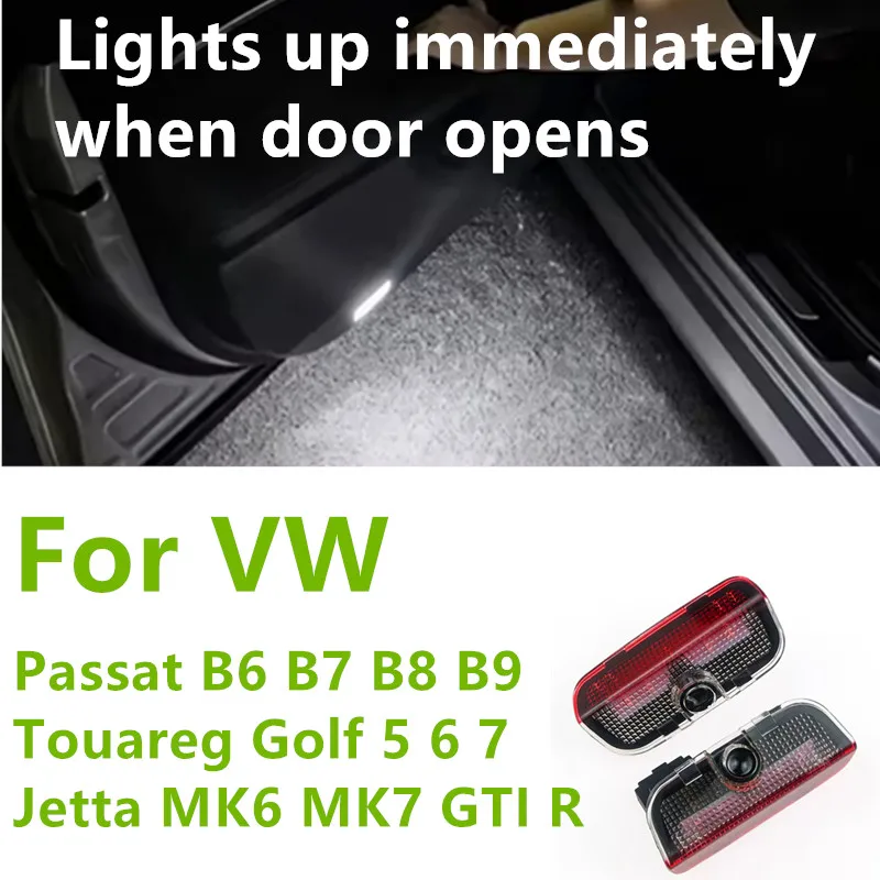 HD para VW Passat CC B6 B7 B8 B9 Touareg Golf 5 6 7 Jetta MK6 MK7 GTI R line GTI LED proyector de puerta de coche accesorios de luz de bienvenida