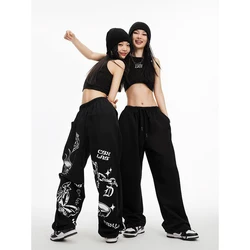 Deeptown Y2k Streetwear Baddie Sweatpants Women Black Gothic Baggy Jogger Pants Hippie Cool Casual Sports Trousers Kpop Vintage