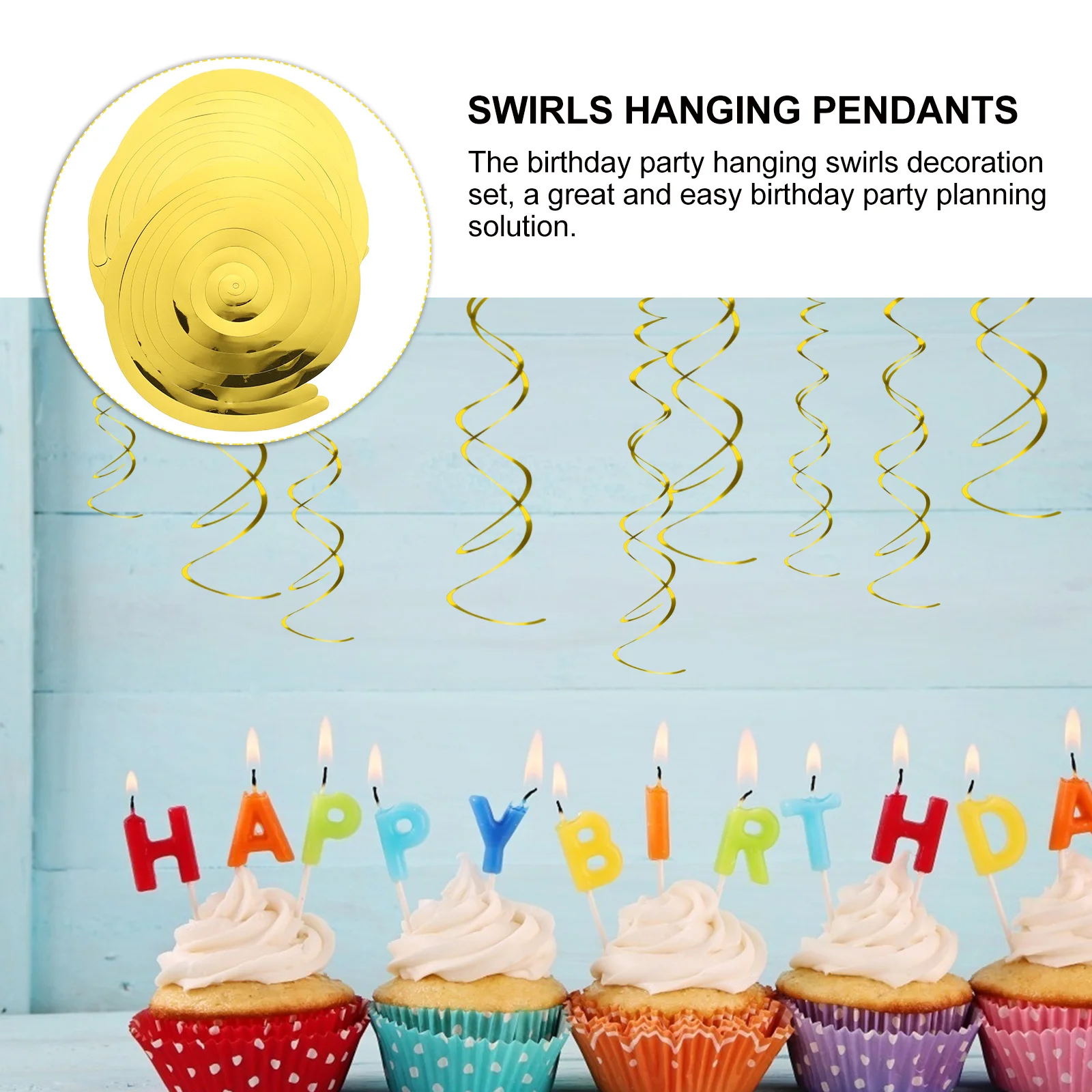 

3 Bags Spiral Hanging Pendants PVC Birthday Party Decor Swirls for Ceiling Door Window Archway Table Decoration Supplies