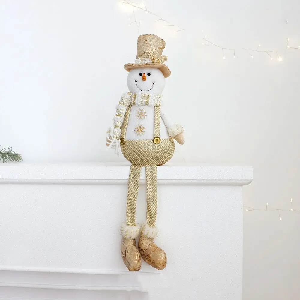 Large Christmas Plush Doll Ornaments Gold Cute Santa Claus Retractable Doll Telescopic Snowman Elk Merry Christmas Decoration - Image 3