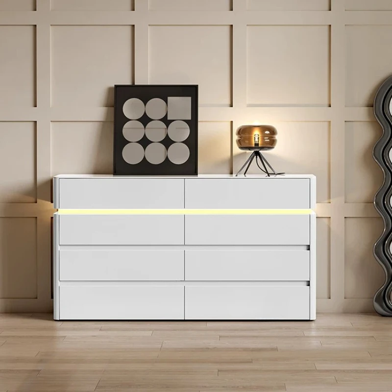 LTT ultra-thin bedside storage cabinet for bedrooms, modern minimalist five-drawer chest, narrow TV cabinet against the wall