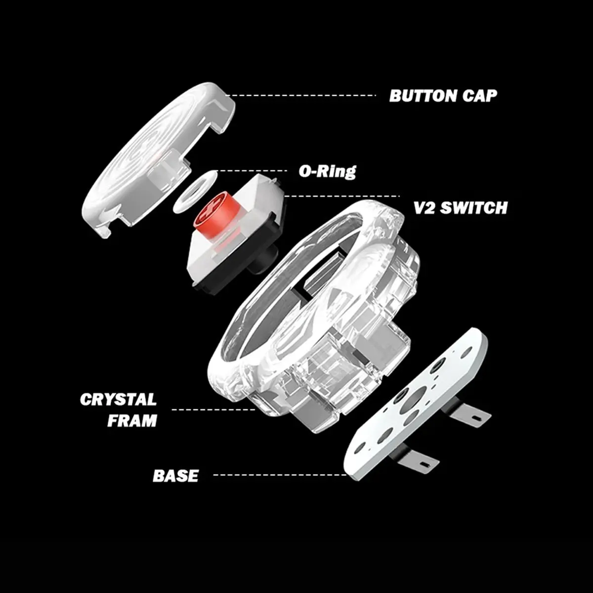 Y96A Arcade Fighting Keyboard Crystal Buckle Buttons Ultra-Slim Professional Response Kailh Choc V2 Low Profile Switch C