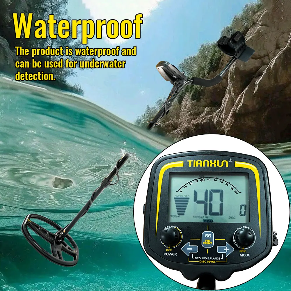 Professional TX-850 Metal Detector High Performance Underground Gold Treasure Hunter LCD Screen Display Super Stable Modes