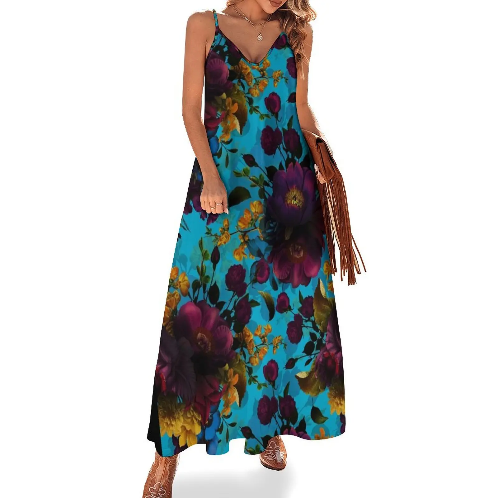 

Moody florals - Mystic Botanical Night Garden 13 Sleeveless Dress dress for women Evening gown