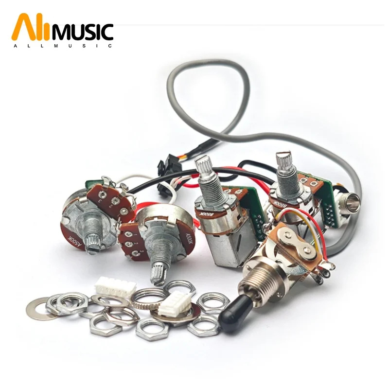 2T2V Loaded Pre-wired Guitar Wiring Harness with Coil Split Prewired Kits for LP SG DOT